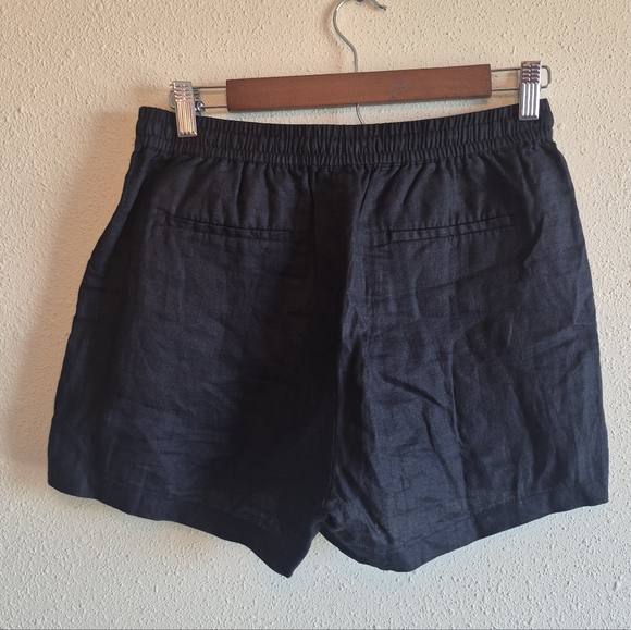 Quince 100% European Linen High Waisted Black Shorts Size Small - Picture 3 of 7